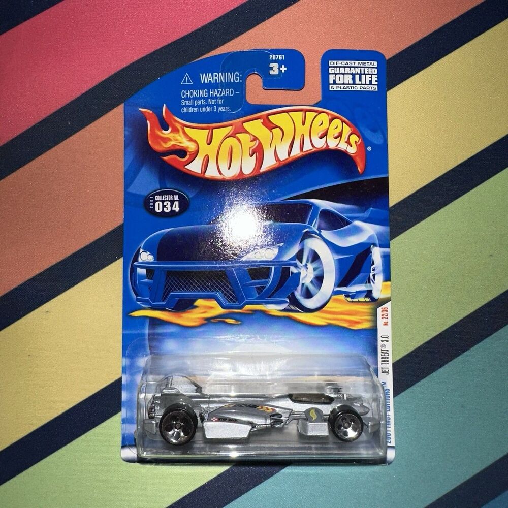 Hot Wheels Jet Threat First Editions Silver Diecast Car #034 1:64